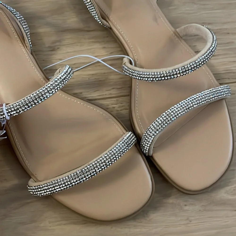 A new day silver Althea ankle wrap embellished sandals